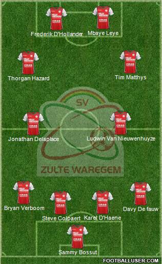 SV Zulte Waregem 4-4-2 football formation