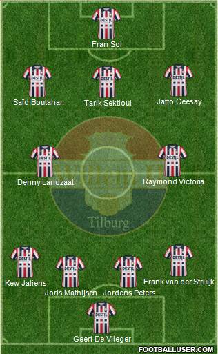 Willem II 4-5-1 football formation