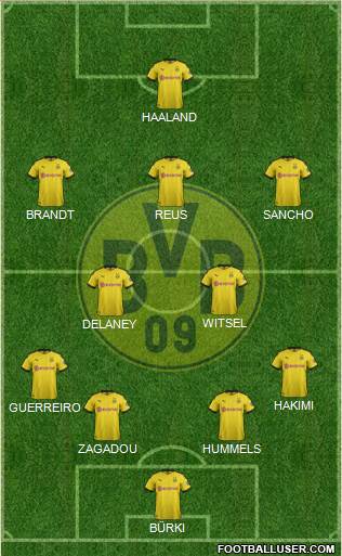 Borussia Dortmund Formation 2020