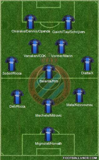 Club Brugge KV football formation