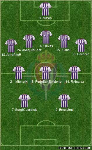 R. Valladolid C.F., S.A.D. football formation