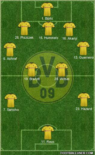 Borussia Dortmund Formation 2020