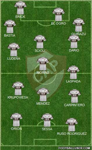 Platense 3-5-1-1 football formation