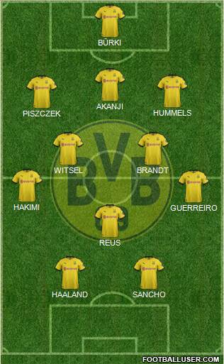 Borussia Dortmund Formation 2020