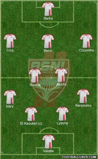 A.S. Nancy Lorraine 4-2-3-1 football formation