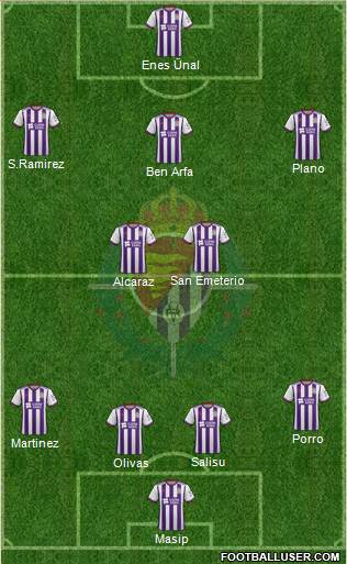 R. Valladolid C.F., S.A.D. 4-2-3-1 football formation