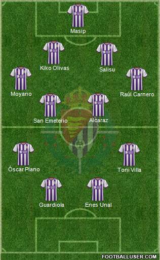 R. Valladolid C.F., S.A.D. 4-1-3-2 football formation