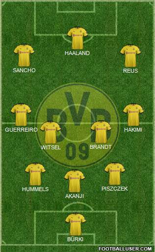 Borussia Dortmund Formation 2020