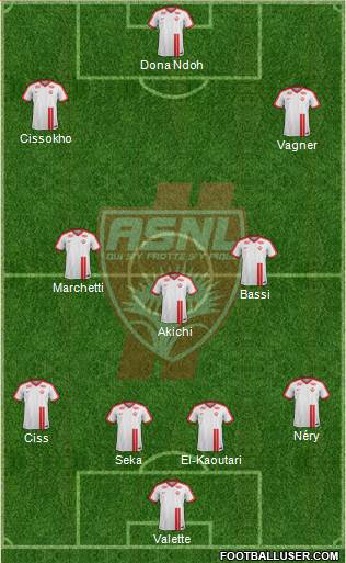 A.S. Nancy Lorraine 4-3-3 football formation