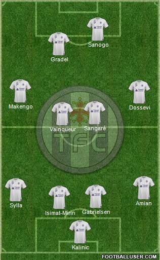 Toulouse Football Club 4-4-1-1 football formation