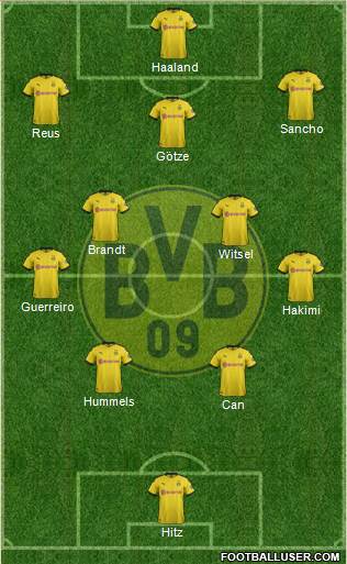 Borussia Dortmund Formation 2020