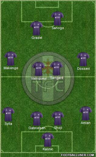 Toulouse Football Club 4-4-1-1 football formation