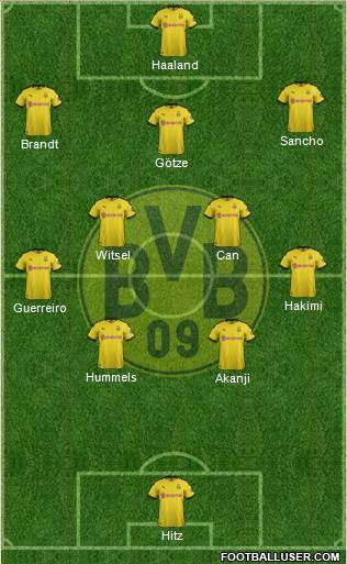 Borussia Dortmund Formation 2020