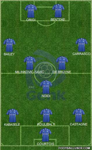 K Racing Club Genk 3-5-2 football formation