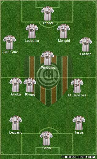 Chacarita Juniors 4-3-3 football formation