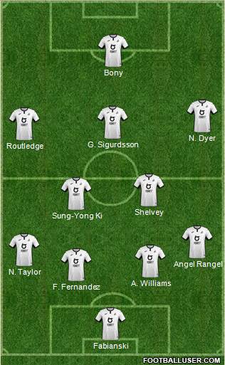 Swansea City 4-2-3-1 football formation