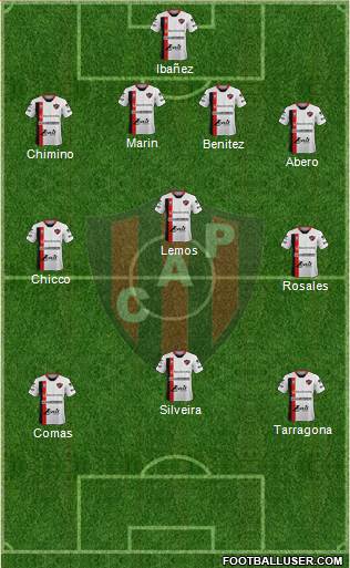 Patronato de Paraná 4-3-3 football formation