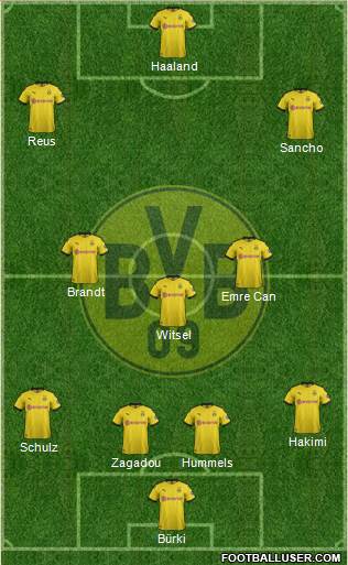 Borussia Dortmund Formation 2020