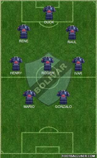 C Bolívar 3-4-2-1 football formation