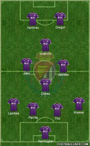R. Valladolid C.F., S.A.D. 4-3-1-2 football formation