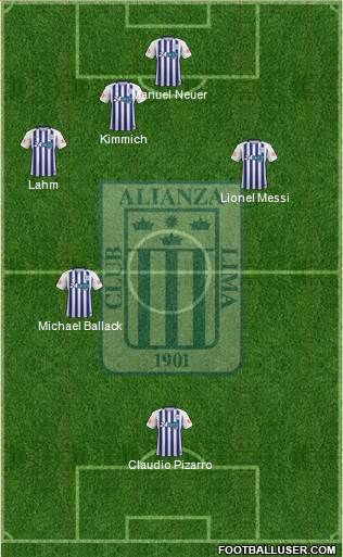 C Alianza Lima 4-3-2-1 football formation