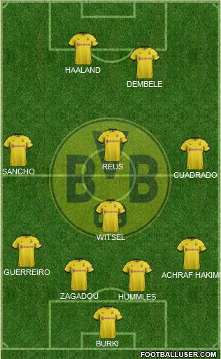 Borussia Dortmund Formation 2020