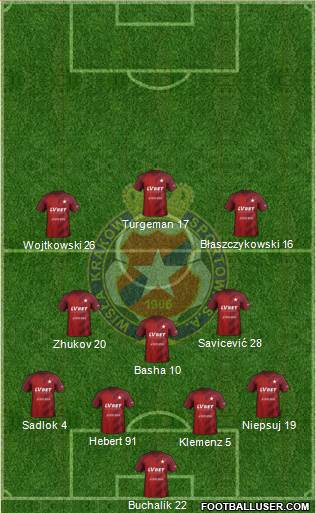 Wisla Krakow 4-3-3 football formation