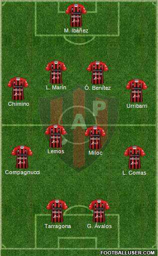 Patronato de Paraná 4-4-2 football formation