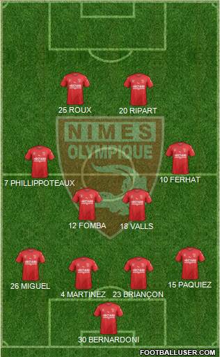 Nîmes Olympique football formation