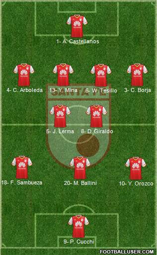 Santa Fe CD 4-2-3-1 football formation