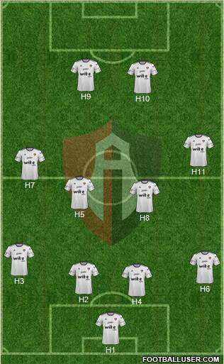 Club Deportivo Atlas 4-4-2 football formation