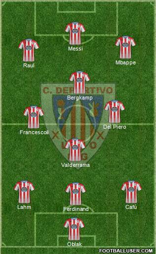 C.D. Lugo 3-4-3 football formation