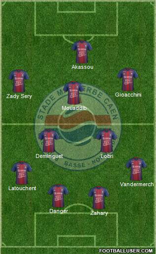 Stade Malherbe Caen Basse-Normandie 4-2-3-1 football formation