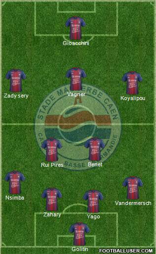 Stade Malherbe Caen Basse-Normandie 4-2-3-1 football formation