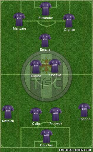 Toulouse Football Club 4-2-1-3 football formation