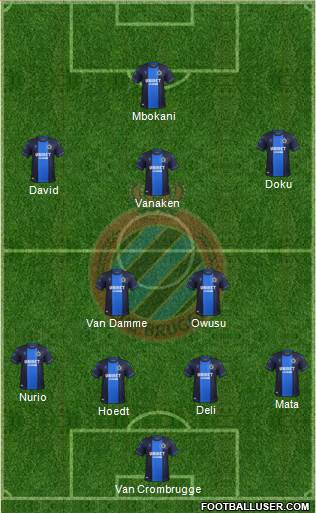 Club Brugge KV Formation 2020