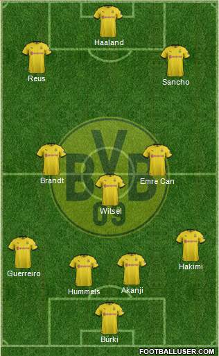 Borussia Dortmund Formation 2020