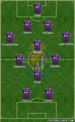 R. Valladolid C.F., S.A.D. 4-4-2 football formation