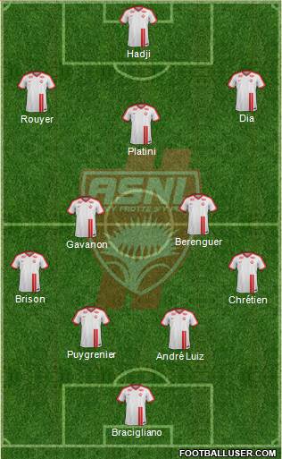 A.S. Nancy Lorraine 4-2-3-1 football formation