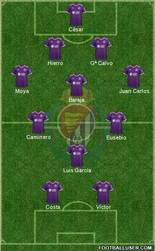 R. Valladolid C.F., S.A.D. 4-4-2 football formation