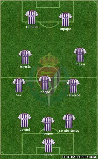 R. Valladolid C.F., S.A.D. 3-5-2 football formation