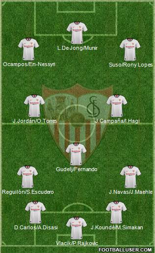 Sevilla F.C., S.A.D. 4-3-3 football formation