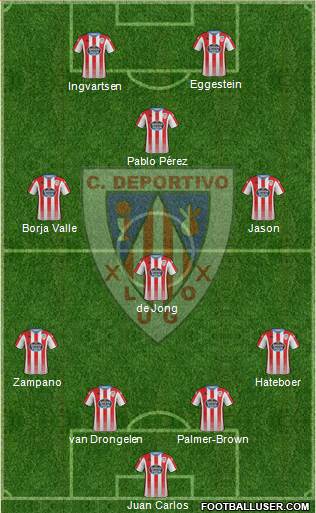 C.D. Lugo 4-1-3-2 football formation