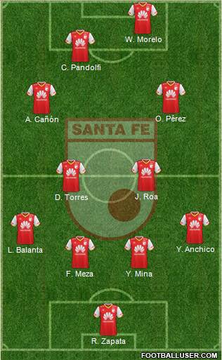 Santa Fe CD 4-2-2-2 football formation