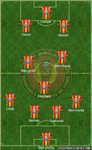 Espérance Sportive de Tunis 4-2-1-3 football formation