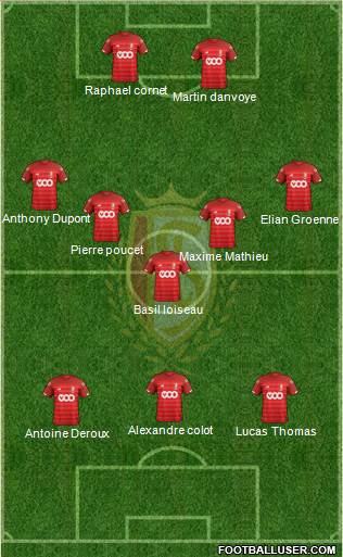 R Standard de Liège 3-5-2 football formation