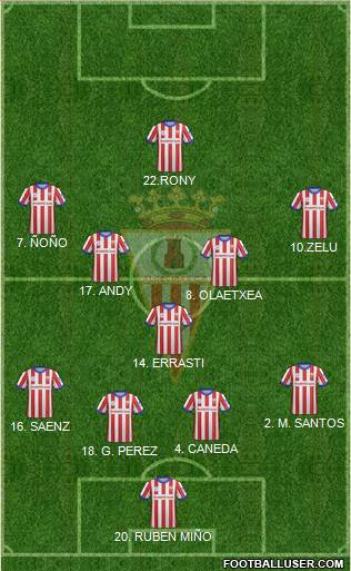 Algeciras C.F. 4-1-4-1 football formation