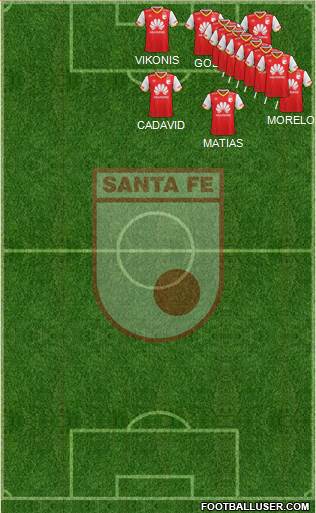 Santa Fe CD 3-5-2 football formation