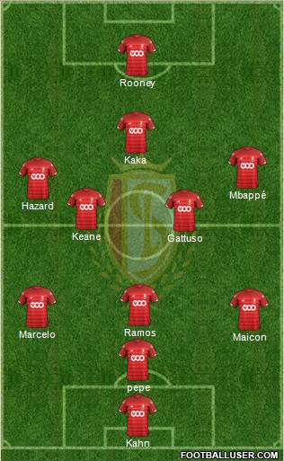 R Standard de Liège 4-4-1-1 football formation