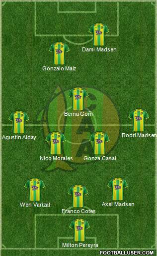 Aldosivi 3-4-1-2 football formation